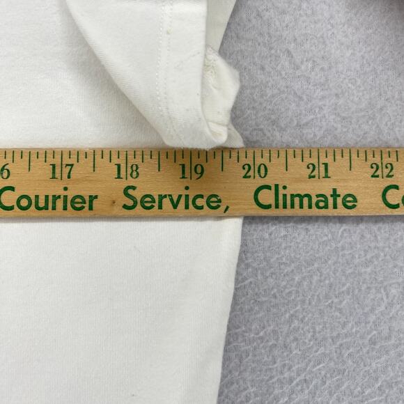 EILEEN FISHER Top L Stretch Organic Cotton Scoop Neck Cap Sleeve Off White USA - Picture 8 of 10